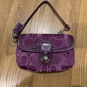 Coach Plum Wristlet Clutch